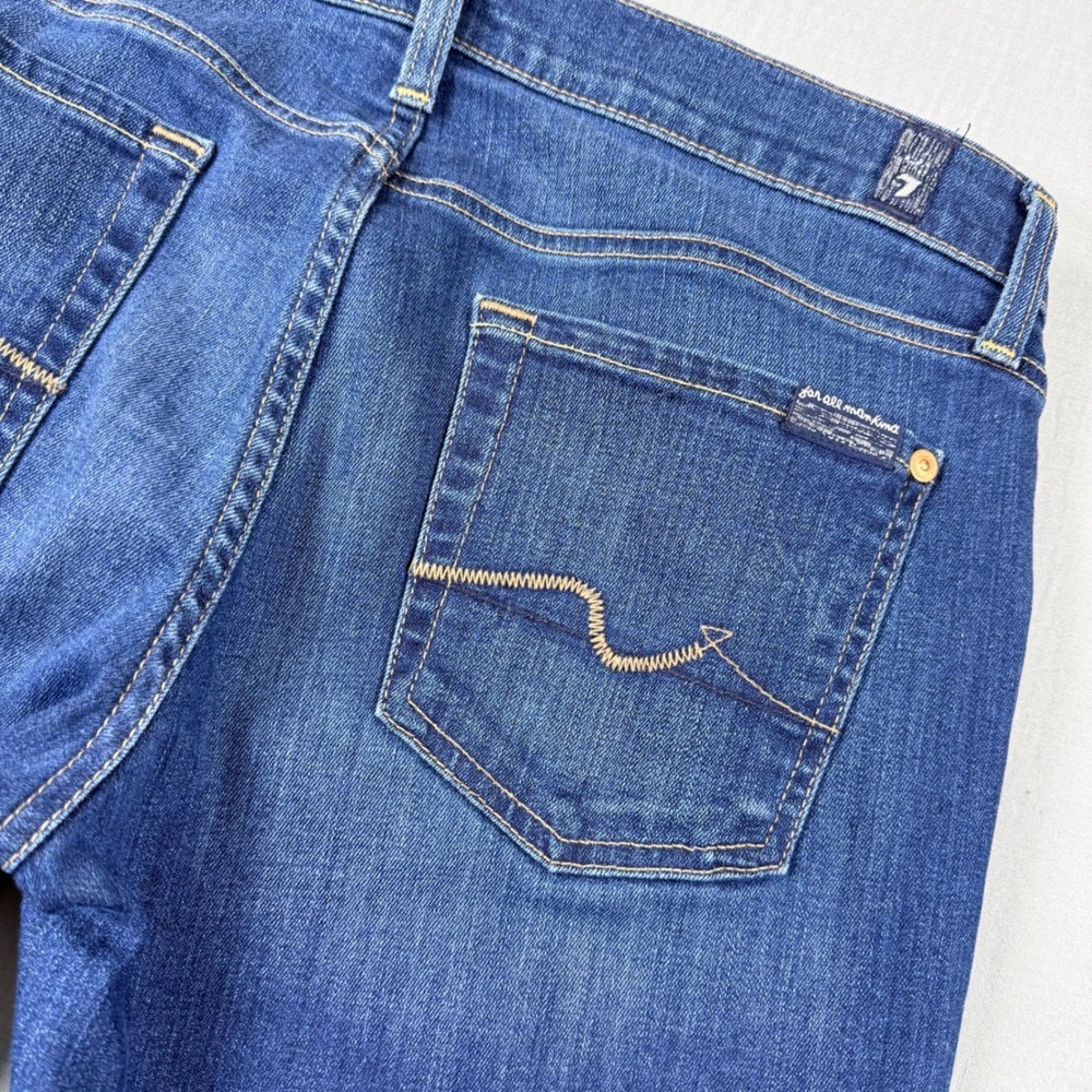 7 For All Mankind Roxanne Slim Illusion‎ Jeans 29 Mid Rise Dark Wash Size 30x31